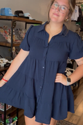 Navy tiered dress