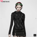 Womens & mens Double Layers Irregular Dark Gothic Shirt With Black Hole Hooded