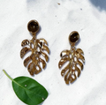 Monstera Gold Earrings